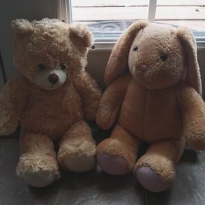 Build-a-bear teddy bear and rabbit - excellent condition!!